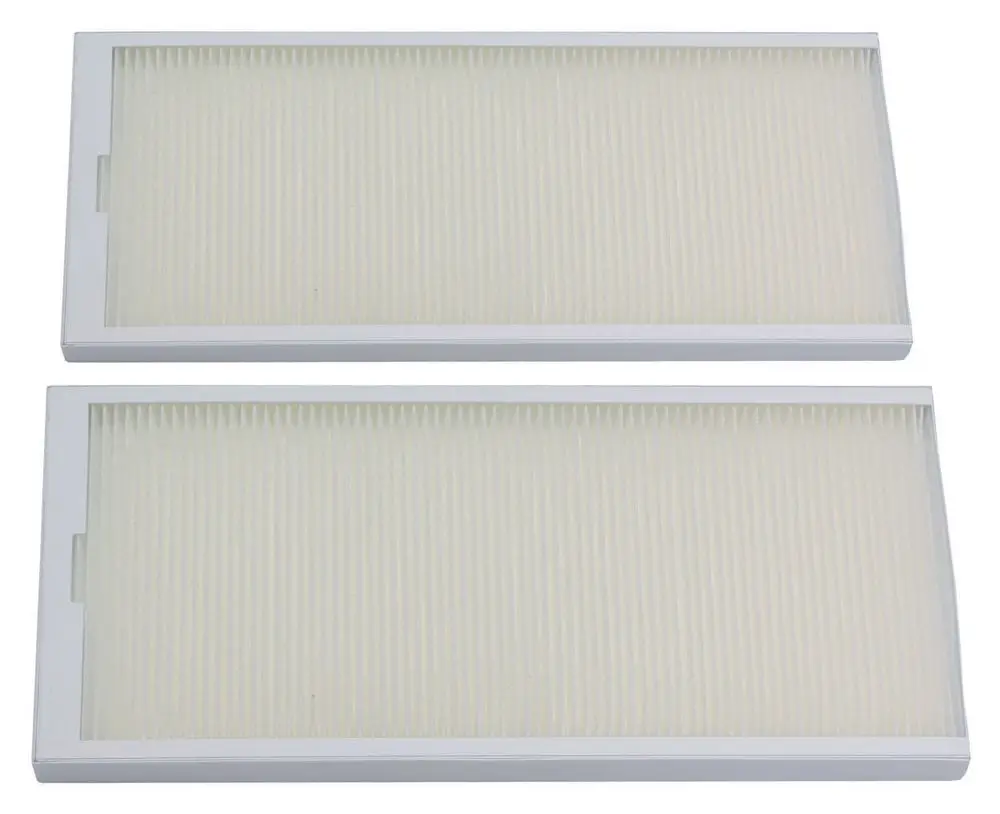 Feinfilterset in rechteckiger Form, bestehend aus zwei Einheiten, geeignet für Systeme der Marke Vaillant. Die Oberflächen sind gerillt und in einem neutralen Farbton gehalten.